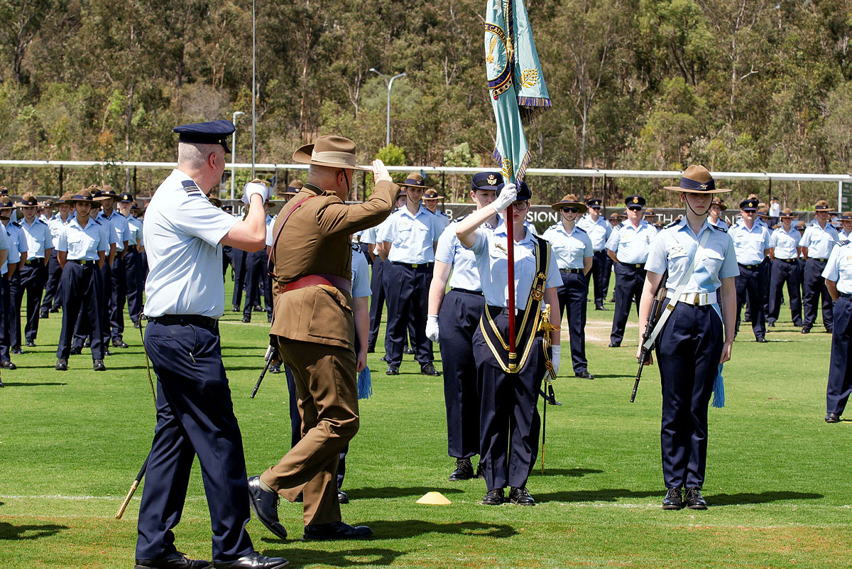 Sir Peter Cosgrove salutes the parade at the Wing 2 ceremonial parade.